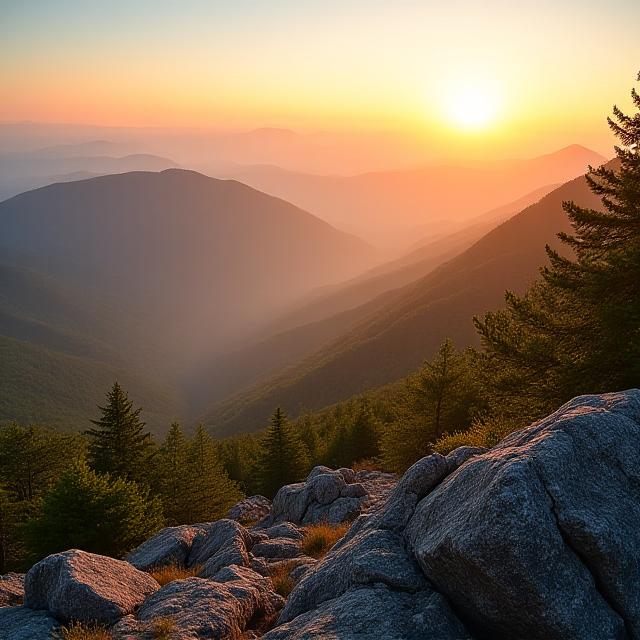 Stunning mountain vista at dawn