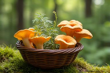 Hand-picked wild mushrooms and herbs